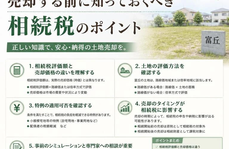 「富丘の土地を売却する前に知っておくべき相続税のポイント」