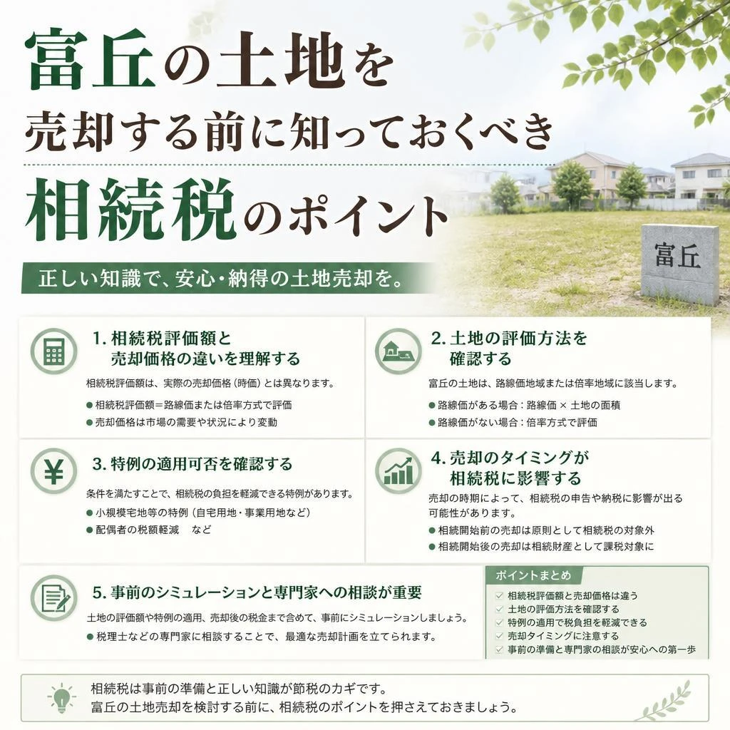 「富丘の土地を売却する前に知っておくべき相続税のポイント」