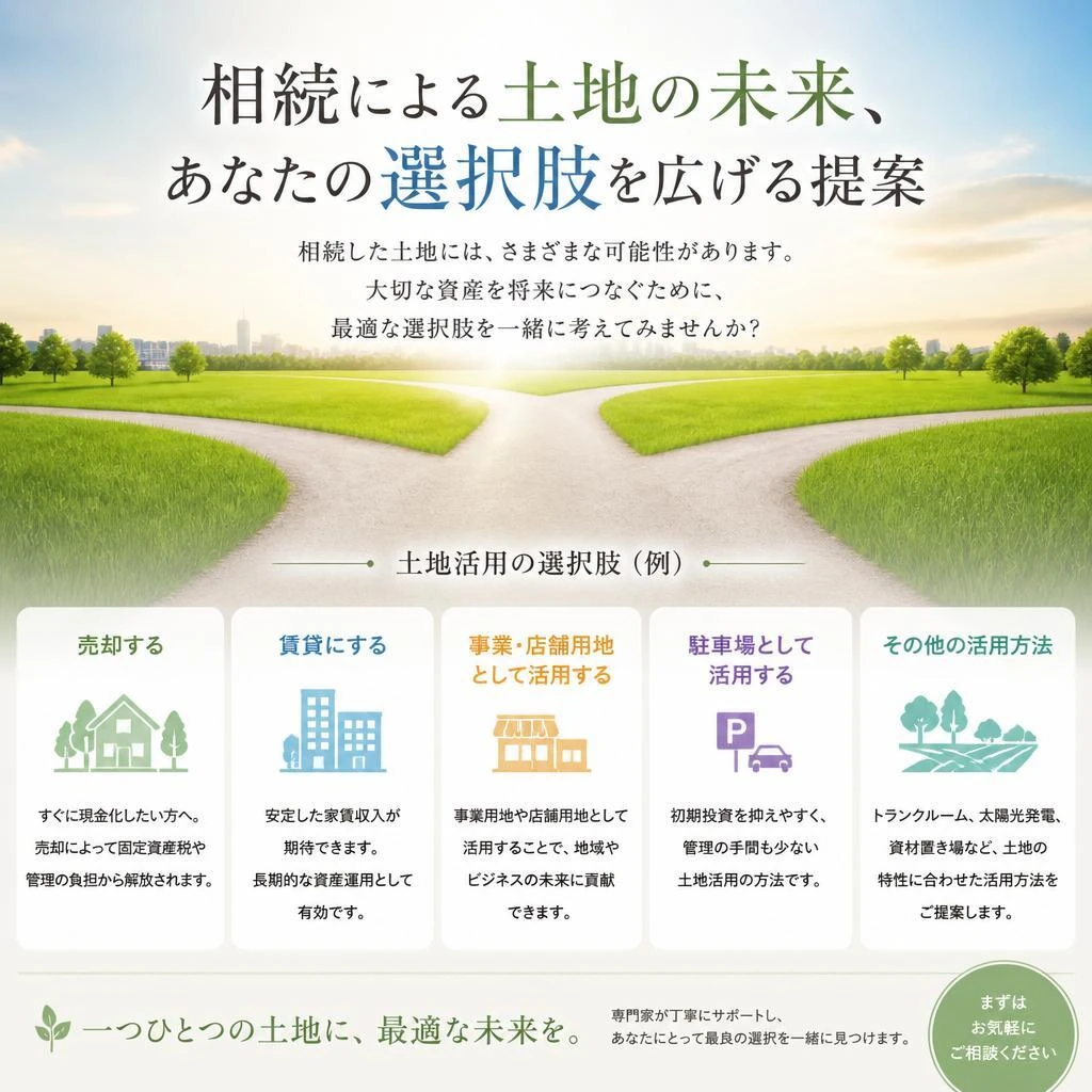 相続による土地の未来、あなたの選択肢を広げる提案