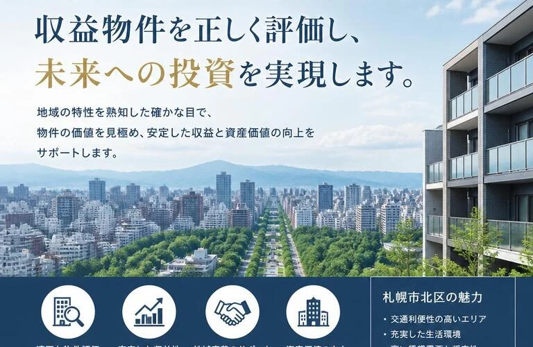 札幌市北区での暮らしを支える収益物件を正しく評価し、未来への投資を実現します。