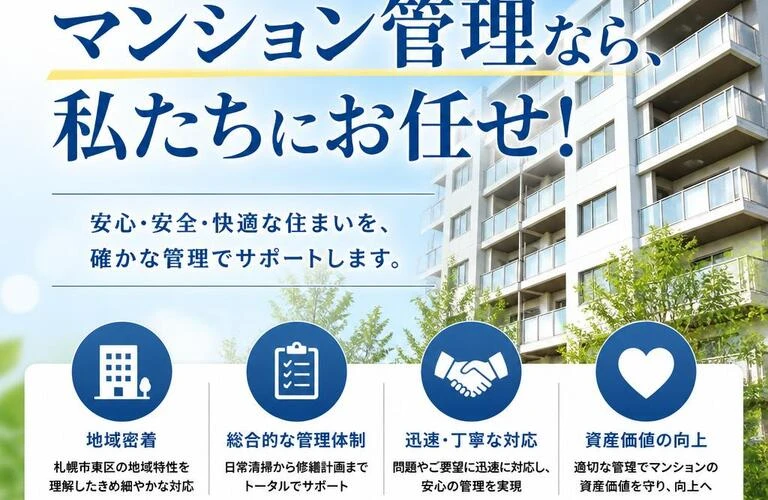 札幌市東区のマンション管理なら、私たちにお任せ！