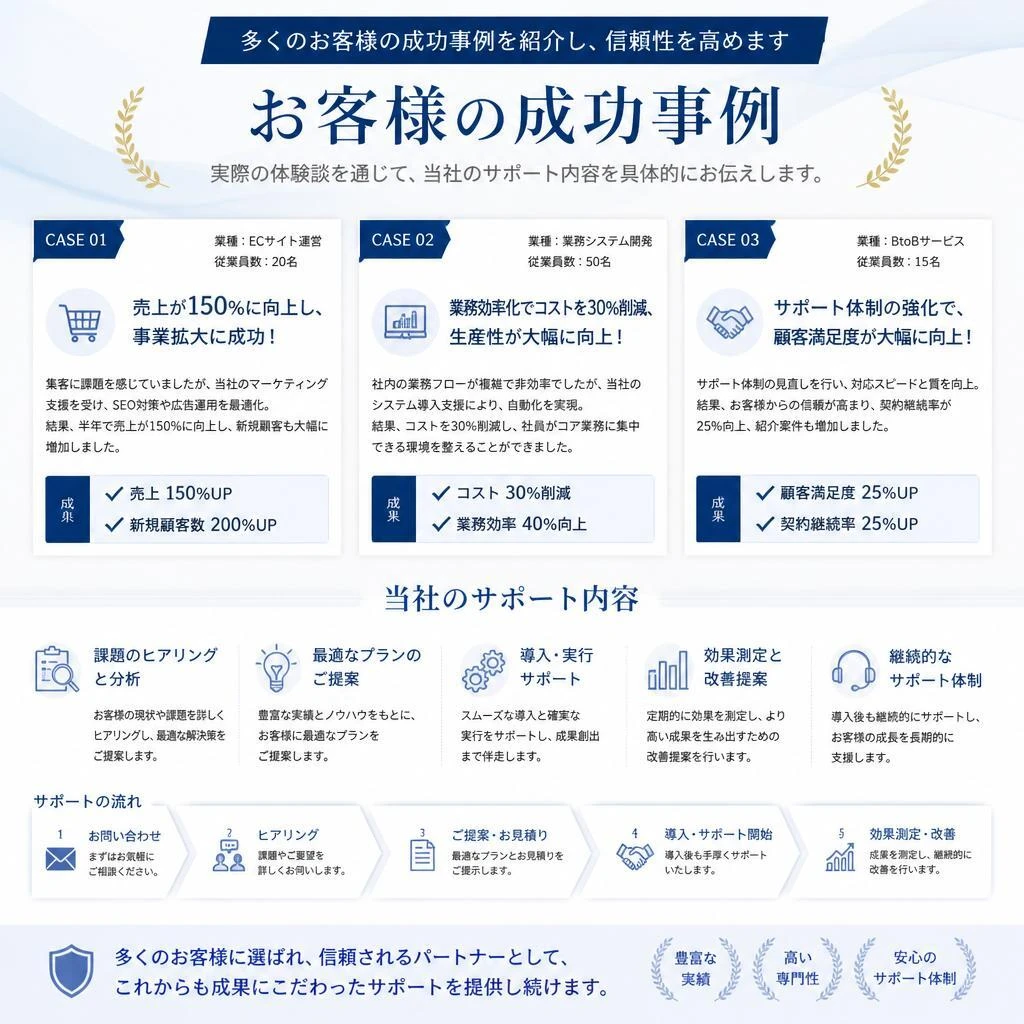 お客様の声と実績