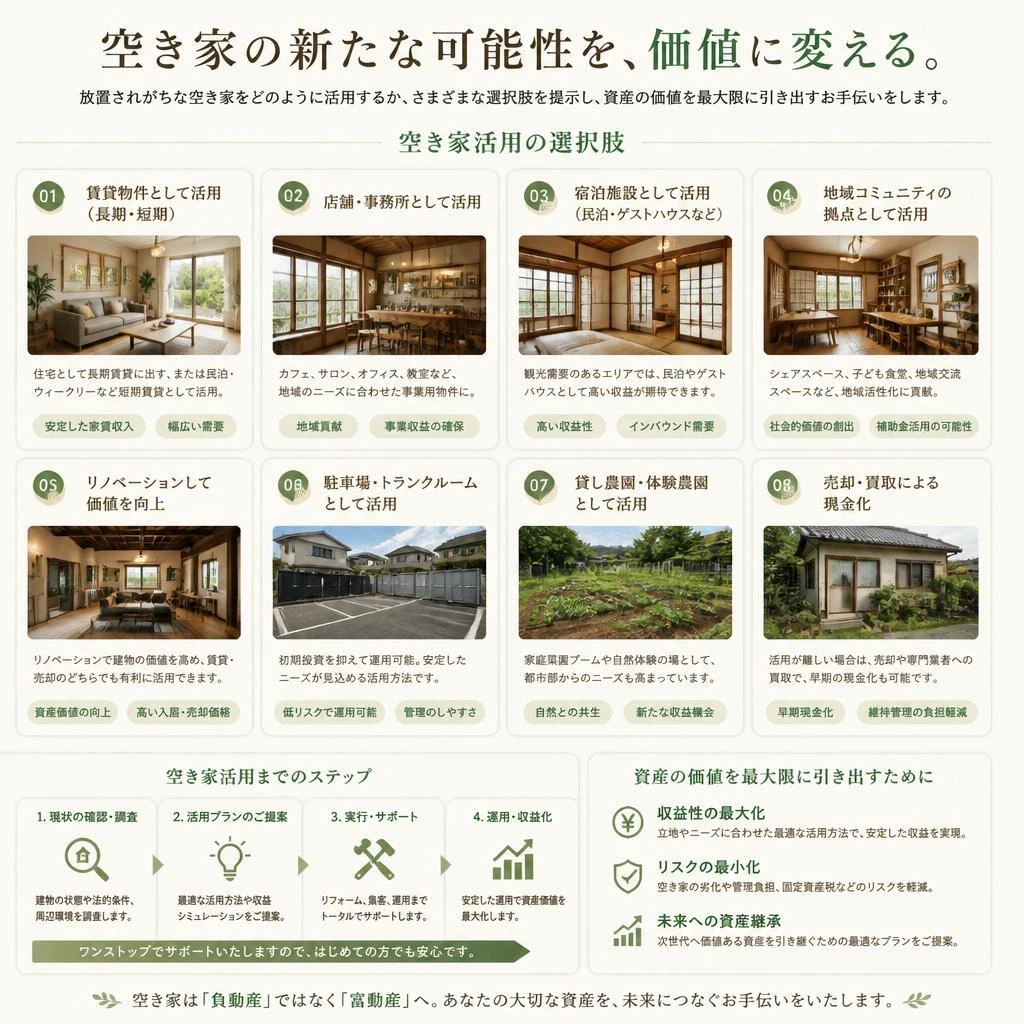 空き家の有効活用方法を提案