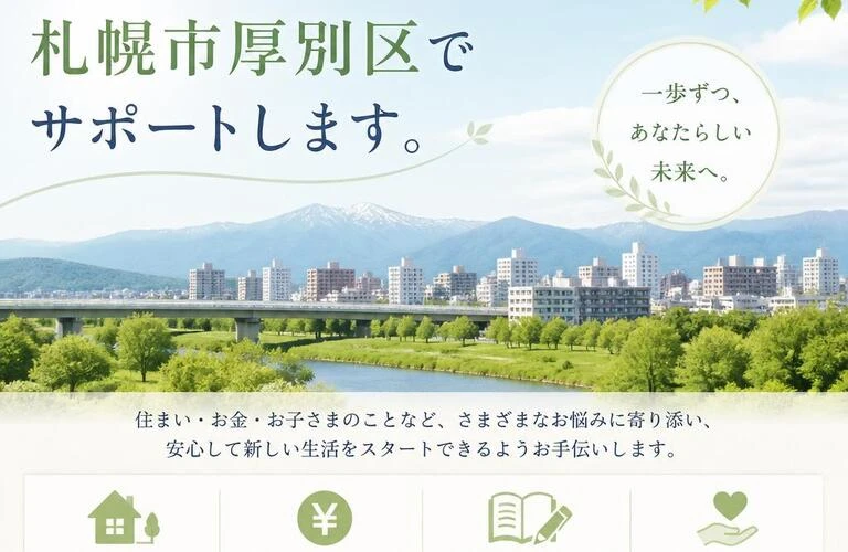 離婚後の新たな生活を、札幌市厚別区でサポートします。